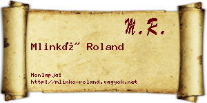 Mlinkó Roland névjegykártya