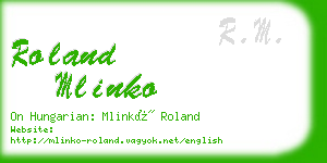 roland mlinko business card